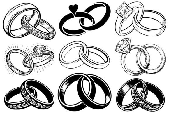 Download Wedding Rings SVG Bundle, Engagement Rin - Wedding Collection