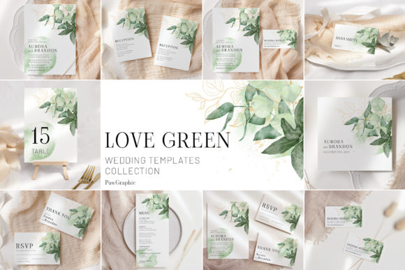 Download Greenery Gold Wedding Template Cards - Wedding Collection